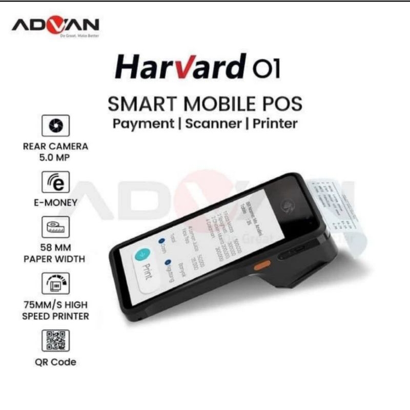 Mesin Printer Android Kasir Advan Harvard 01 Smart Mobile Pos