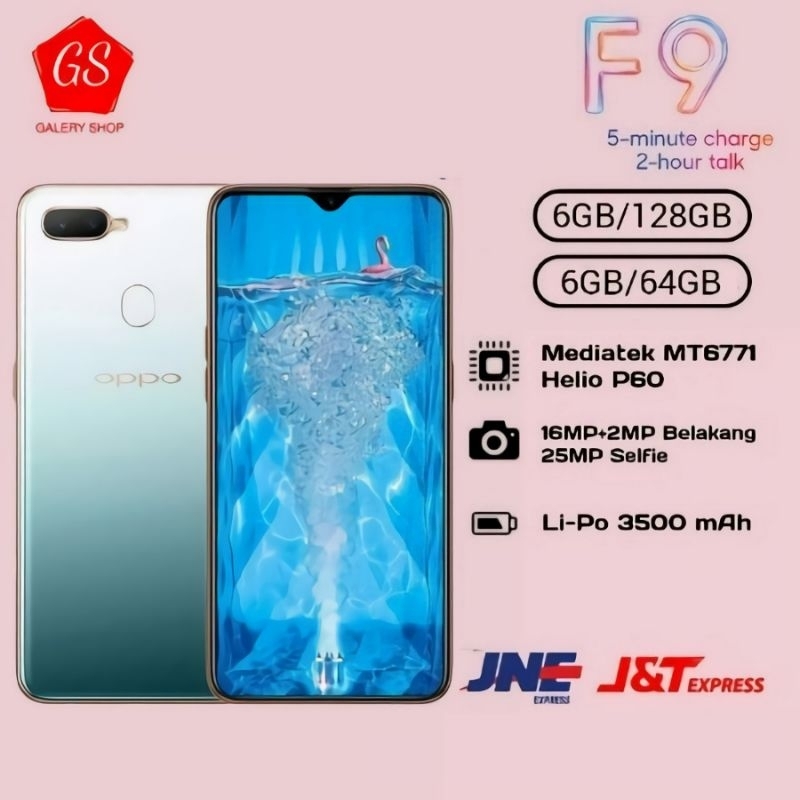 OPPO F9 RAM 6/128GB GARANSI TOKO 12 BULAN