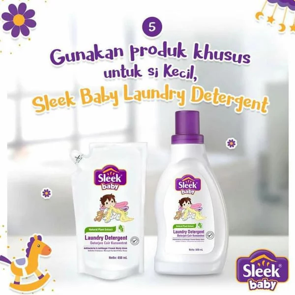 [BPOM] Sleek Laundry Detergen Botol 1200ml / Sleek Baby Deterjen Sabun Pakaian Bayi / Kino / MY MOM