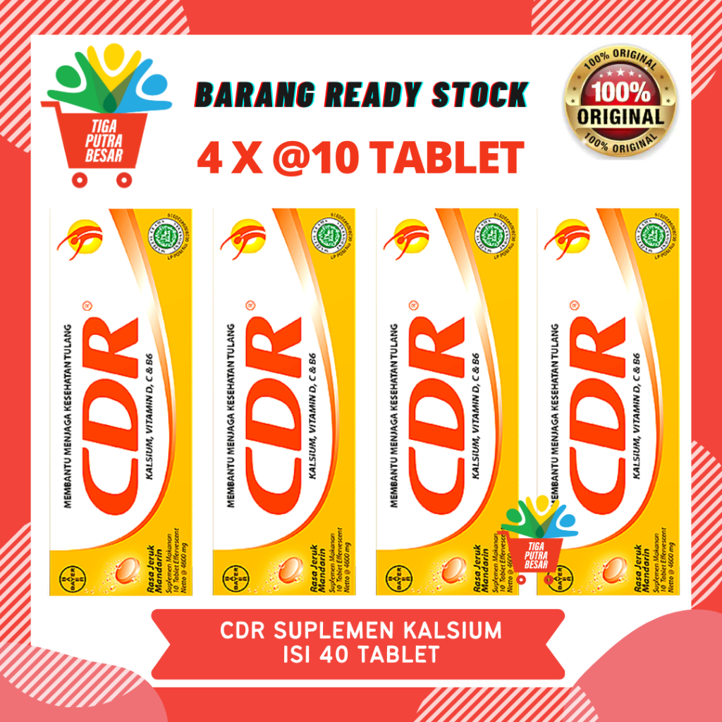 CDR EFFERVESCENT KALSIUM PAKET 4 BOTOL ISI 40 TABLET