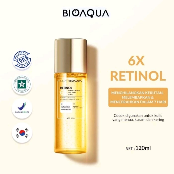 BIOAQUA 6X GENTLE-A RETINOL ANTI AGING FACE TONER WAJAH BIOAQUA 120ML