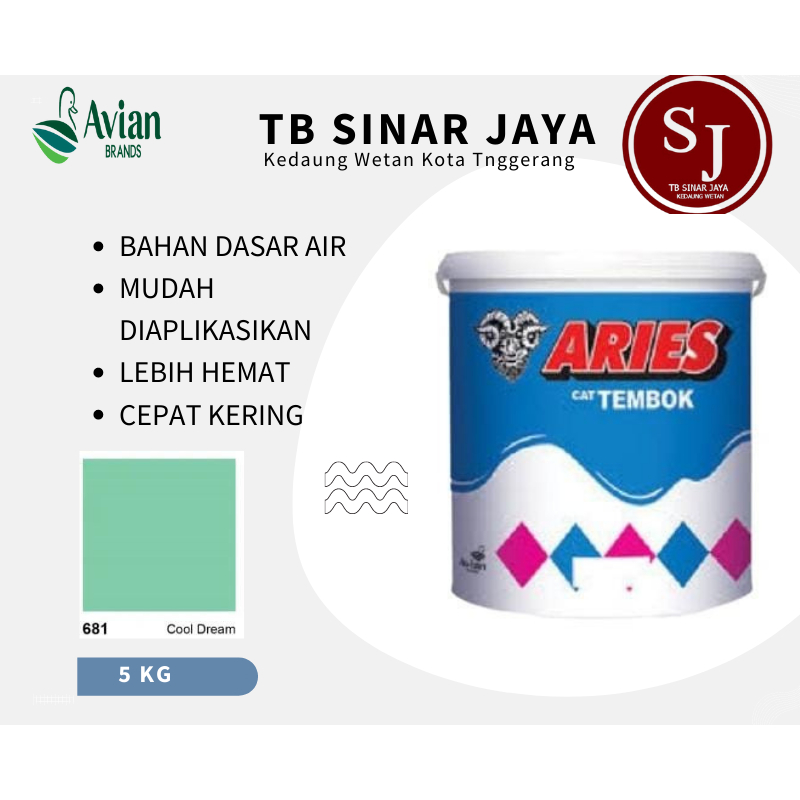 Cat Tembok Aries Avian Cat Tembok Dinding Interior 5kg - 681 Cool Dream