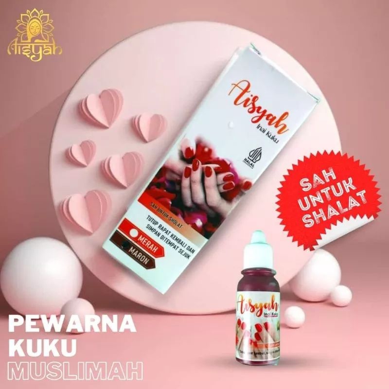 Inai Kuku Aisyah Kutek Henna Kuku Muslimah Sah Untuk Sholat 15gr (Halal)