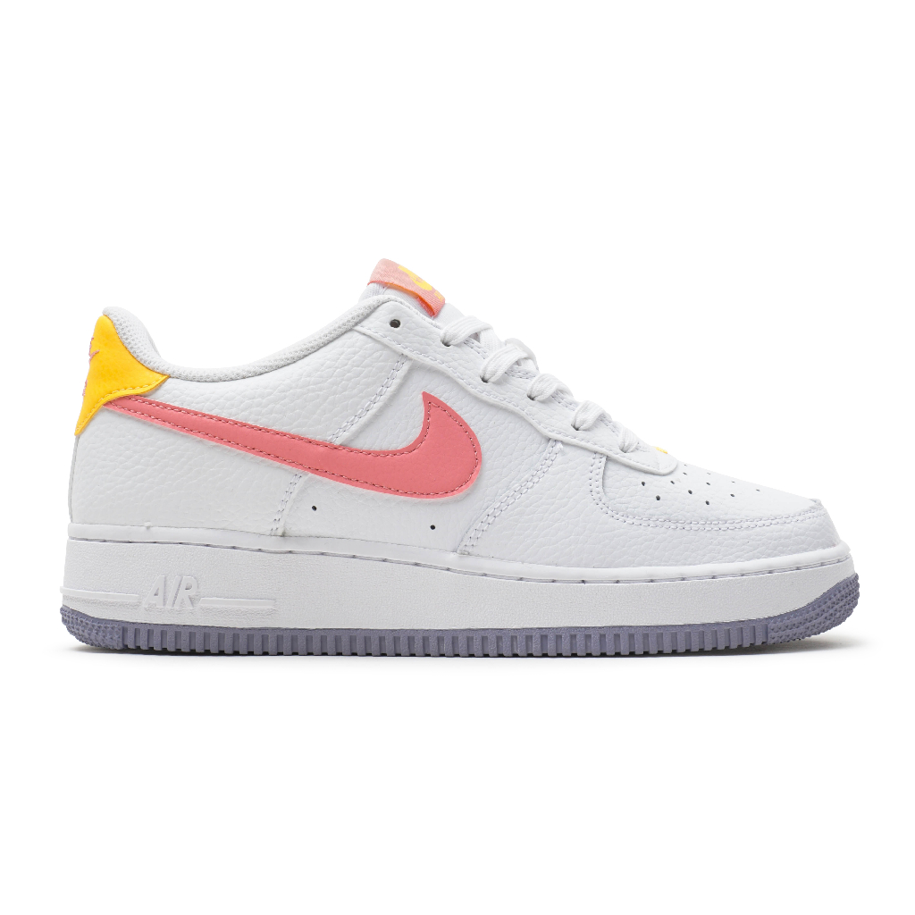 Nike Air Force 1 GS White/Coral Chalk/Laser Orange/Indigo Haze Snekaers Wanita