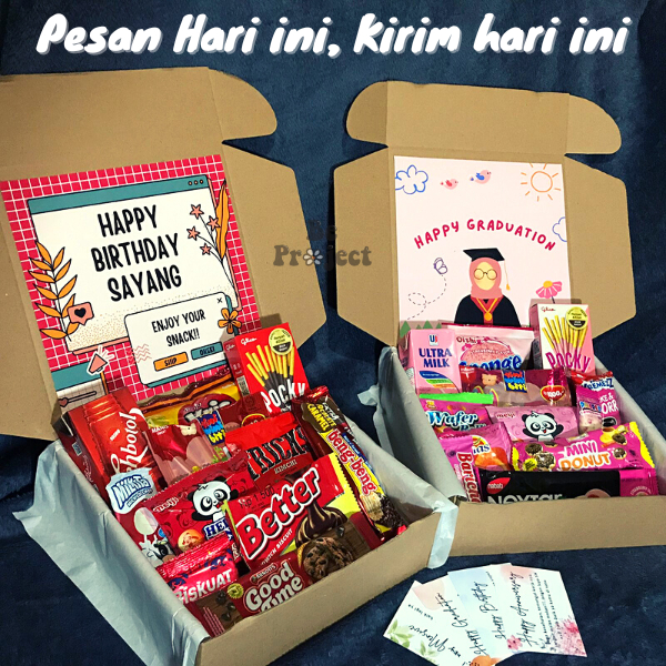 (GRATIS CETAK FOTO POLAROID) Hampers snack ulang tahun - kado pacar - hadiah ulang tahun - hampers gift - hadiah wisuda - kado wisuda - snack box - gift box - Free Polaroid - hampers snack ulang tahun