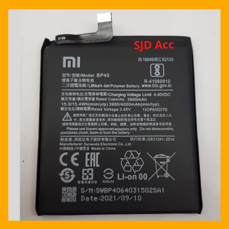 Baterai Xiaomi Bp40 Mi9T Mi9T Pro K20 K20 Pro Xiaomi bp40 Original