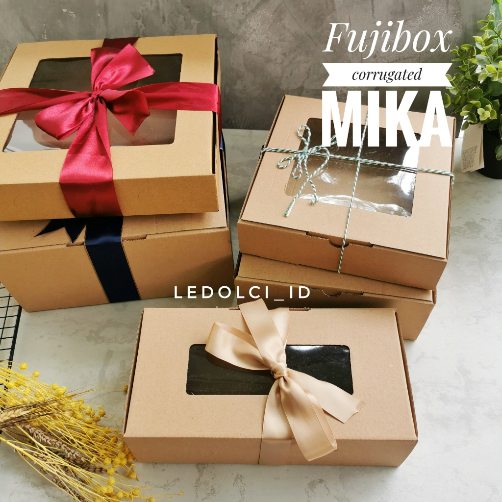 

(5 PCS) BOX MIKA DUS KRAFT CORRUGATED MIKA KOTAK HAMPERS FUJIBOX