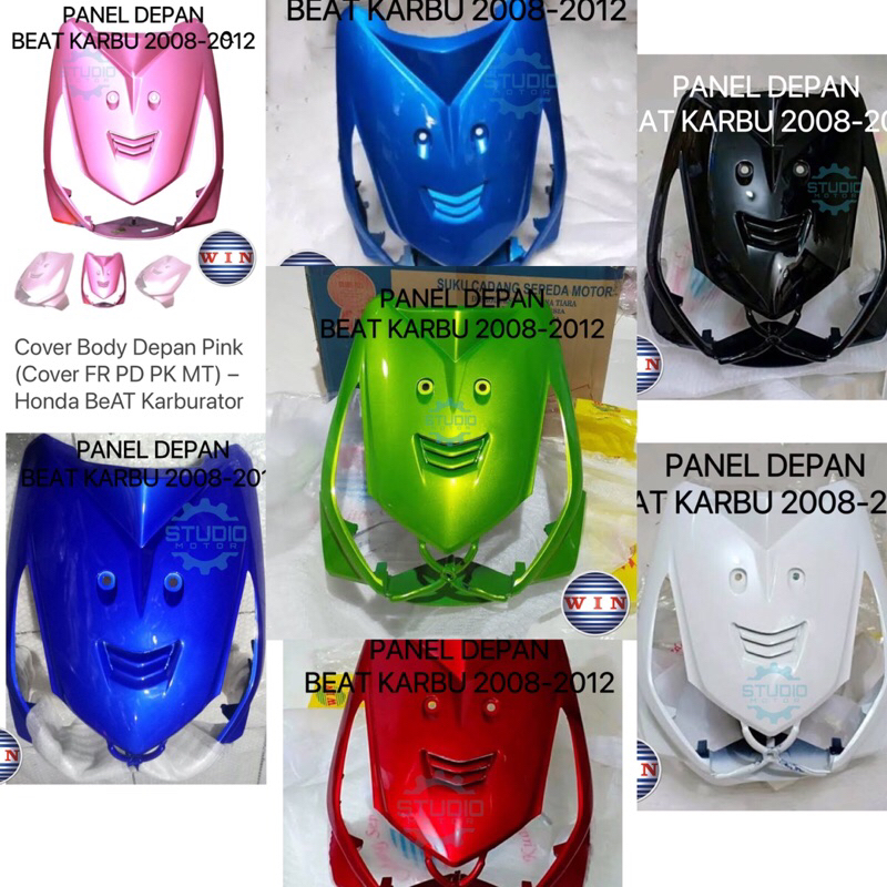 COVER / PANEL / TAMENG DEPAN BEAT KARBU 2008 2009 2010 2011 PINK PUTIH HITAM MERAH HIJAU BIRU TUA MUDA / KAP DEPAN COVER BODY FRONT BEAT LAMA  2009 2010 2011 2012 MEREK WIN