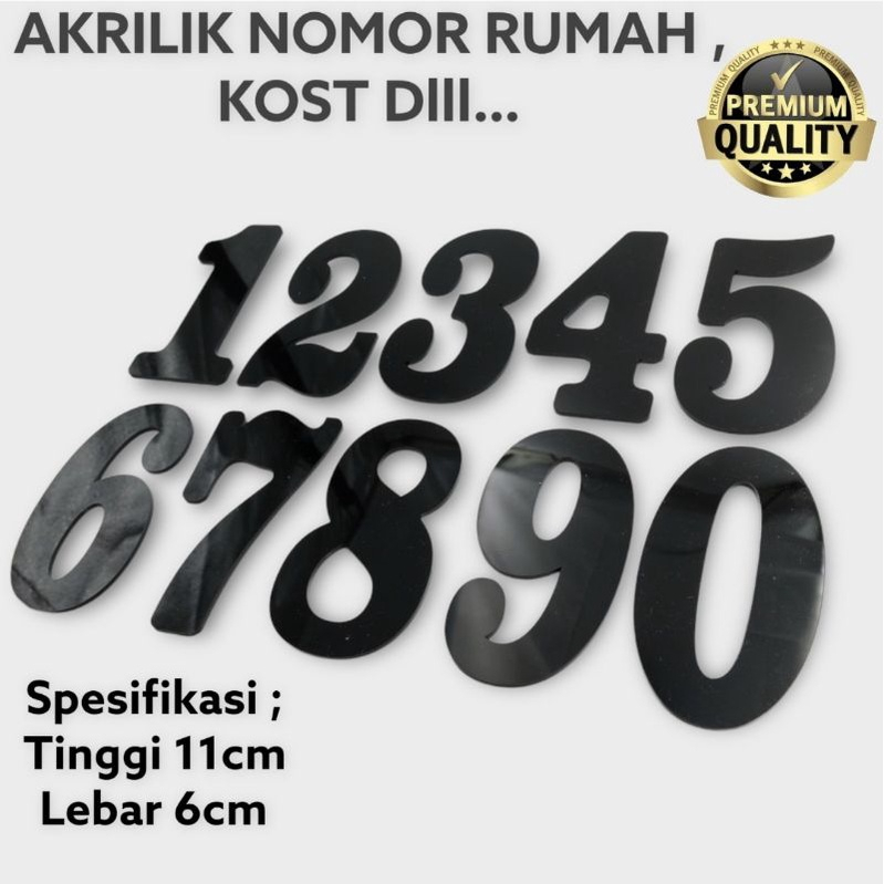 NOMOR KOST AKRILIK HITAM MIRROR ELEGAN NOMOR RUMAH NOMOR ANGKA NOMOR RUMAH CLUSTER ARCYLIC DAN KOST