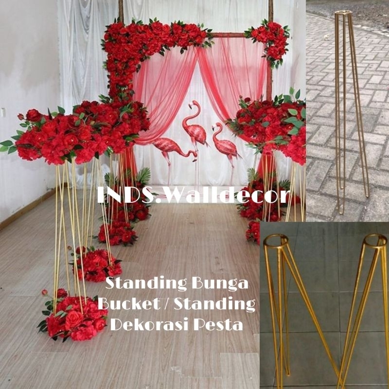 Stand Flower Dekorasi Wedding / Standing Bucket Dekorasi Wedding / Standing Bunga Dekorasi Pesta Bah