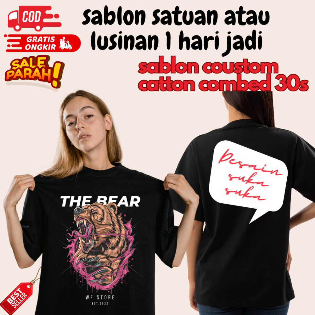 Sablon Kaos Termurah Depan Belakang Satuan Sablon Nama Komunitas Partai