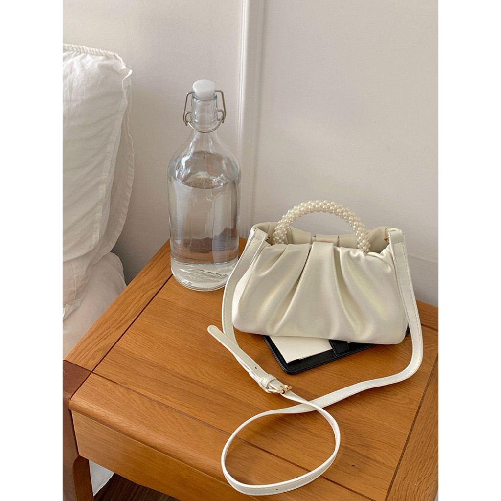 FT73 Tas Wanita Kulit Bahu selempang pesta mutiara 22 x 7 x 11.5 cm