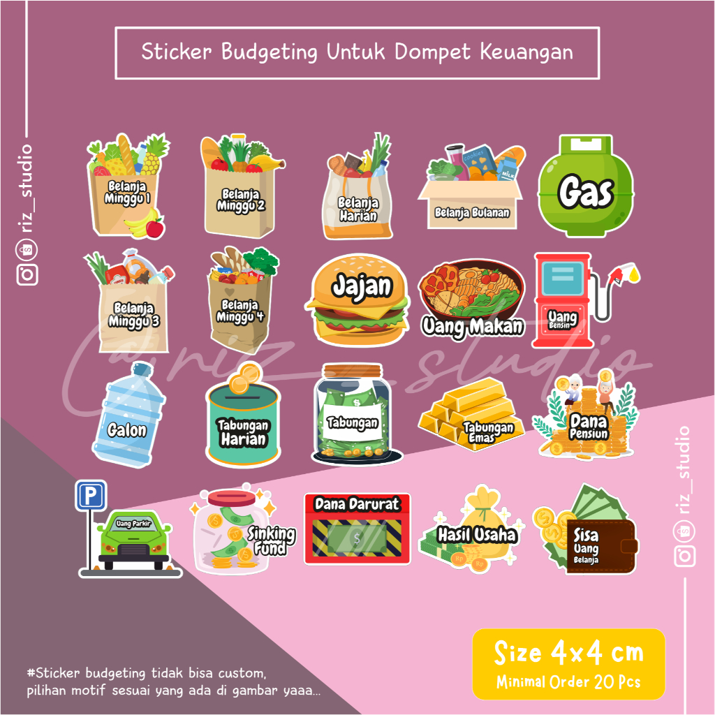 

(PART 1) MINIMAL ORDER 20 PCS STICKER BUDGETING UNTUK DOMPET KEUANGAN
