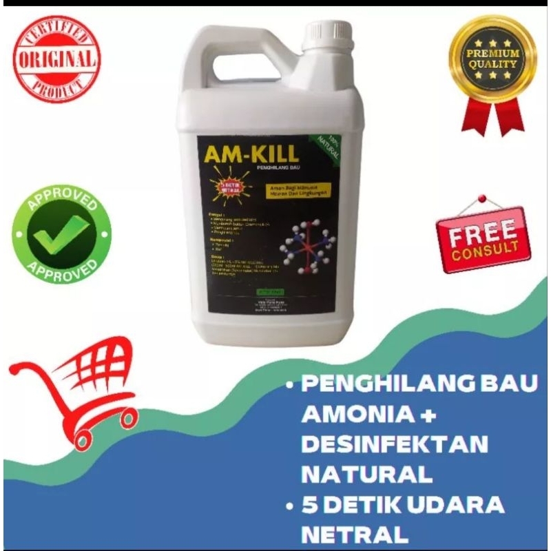 PENGHILANG BAU AMONIAK /Am_Kill Kemasan 5 LITER, Malang    (penghilang bau amonia Broiler, layer) ba