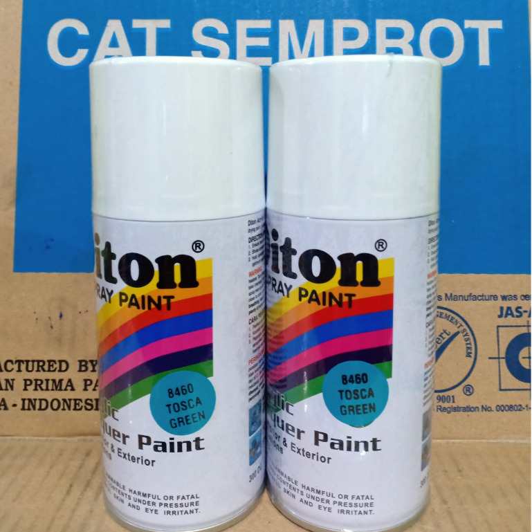 SOLID COLOURS DITON Spray Paint Acrylic Lacquer Paint Pilox Pilok Cat Semprot - 8460 TOSCA GREEN / HIJAU TOSCA (300cc / 300ml)