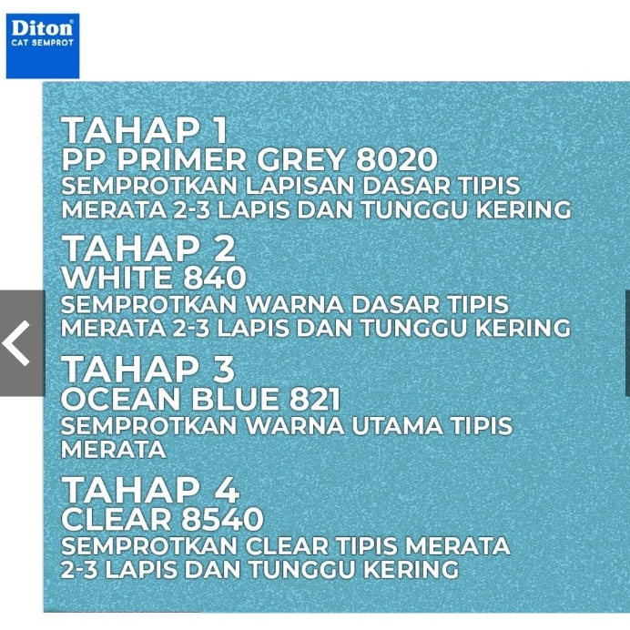SOLID COLOURS DITON Spray Paint Acrylic Lacquer Paint Pilox Pilok Cat Semprot - 821 OCEON BLUE / BIRU LAUT (300cc / 300ml)