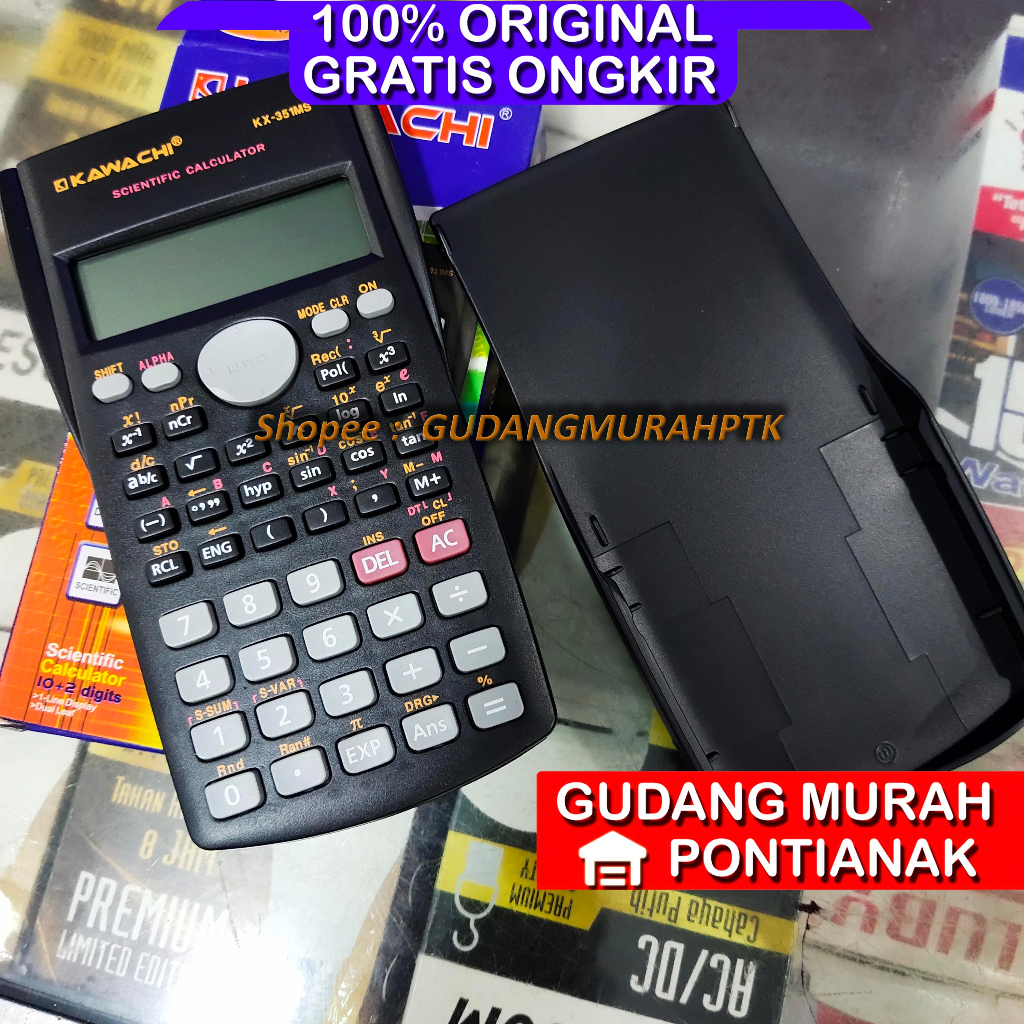 Kalkulator Color Function Scientific KAWACHI Calculator KX 351 MS sin cos tan ilmiah