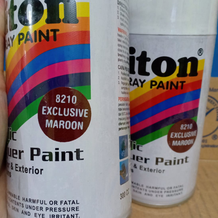 SOLID COLOURS DITON Spray Paint Acrylic Lacquer Paint Pilox Pilok Cat Semprot - 8210 EXCLUSIVE MAROON (300cc / 300ml)