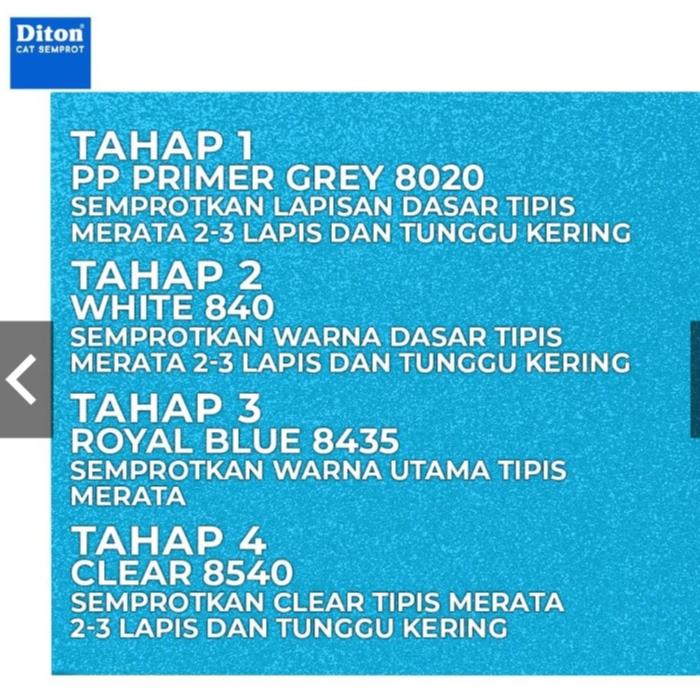 SOLID COLOURS DITON Spray Paint Acrylic Lacquer Paint Pilox Pilok Cat Semprot - 8435 ROYAL BLUE / BIRU (300cc / 300ml)
