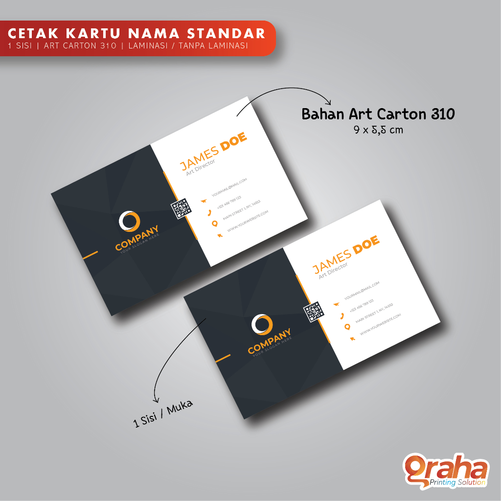 

Cetak Kartu Nama Standar 1 Sisi