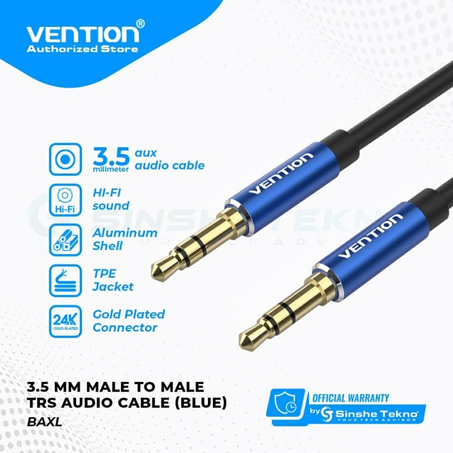 Vention Kabel 3.5mm Male to male Aluminium Alloy - BAXBD