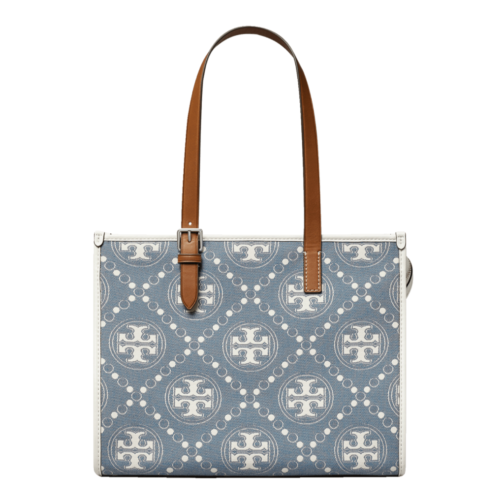 Tas wanita |Tas Tory Burch 122 Small T Monogram Denim Tote | Totebag wanita premium import