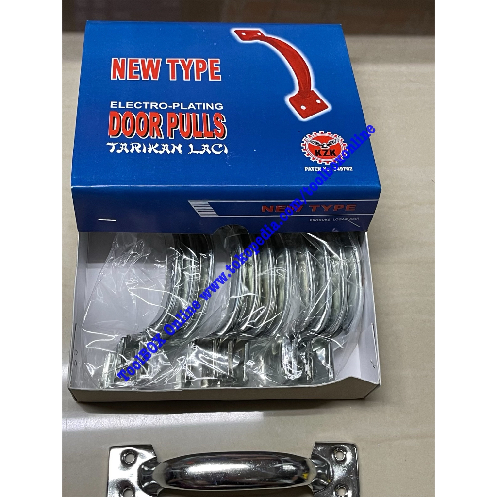 Tarikan Pintu/Tarikan Laci/Tarikan Jendela Murah KZK 5 in Putih/Silver (1 Lusin)