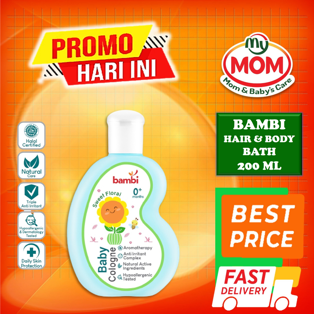 [BPOM] Bambi Baby Cologne Sweet Floral Morning Breezy Milky Powdery 100ml / Aromhatherapy / Parfume Bayi Kulit Normal  Sensitif / MYMOM