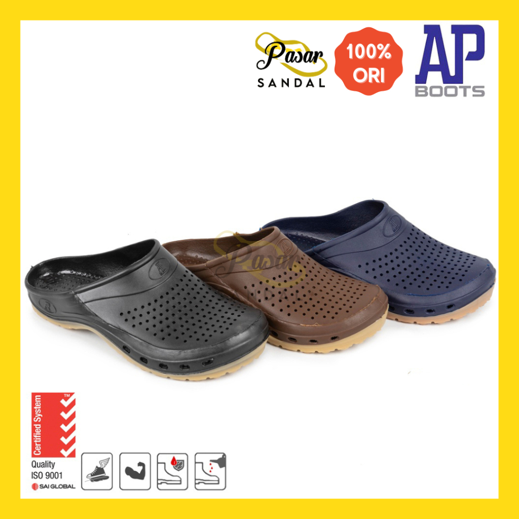 Sandal Selop AP Boots Clogs Warna Unisex / Sandal Karet Anti Slip Clogs