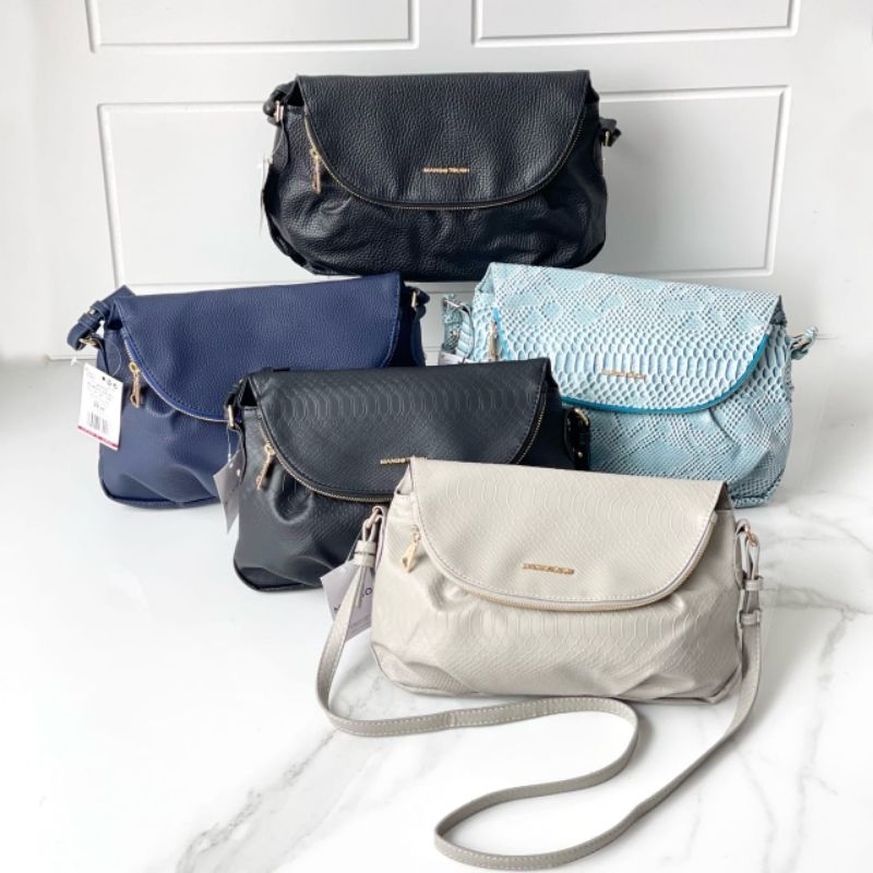 Tas Mango selempang hitam biru navy hijau abu croco