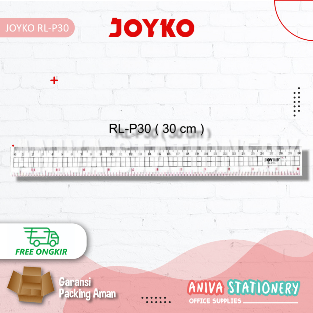 

JOYKO RL-P30 RULER PENGGARIS PLASTIK TRANSPARAN MISTAR BENING 30 CM