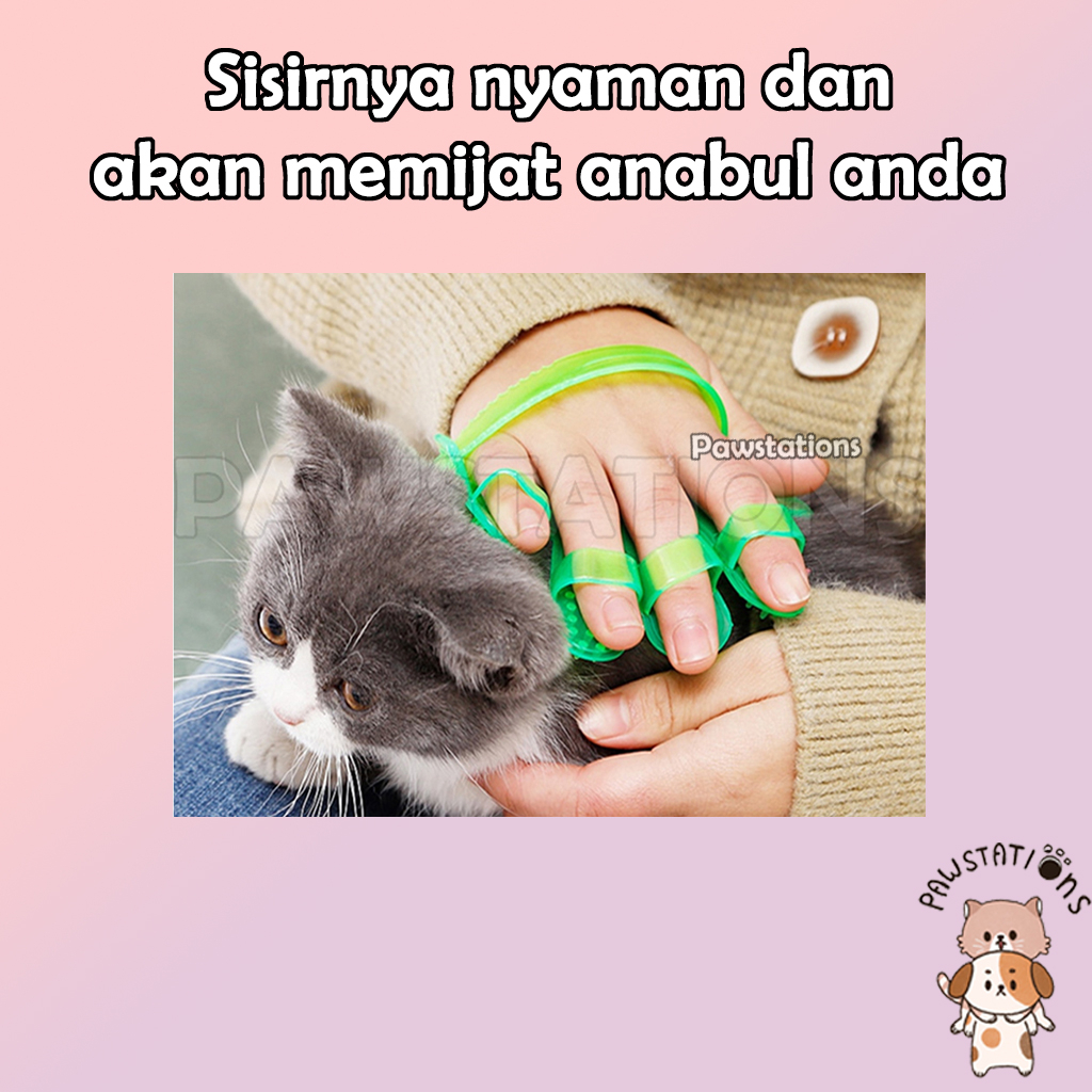 Sarung Tangan Sisir Mandi Kucing / Anjing Sisir Tapak Tangan