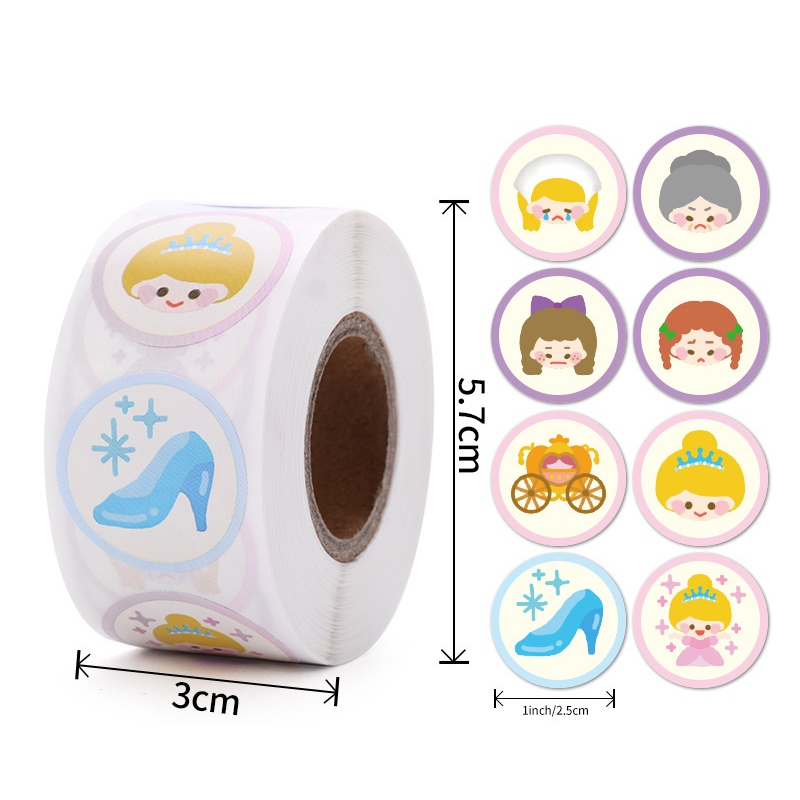 

50pcs Cute Cinderella Seal Sticker Stiker Terimakasih Cute Sticker Seal Online Shop Packaging Packing