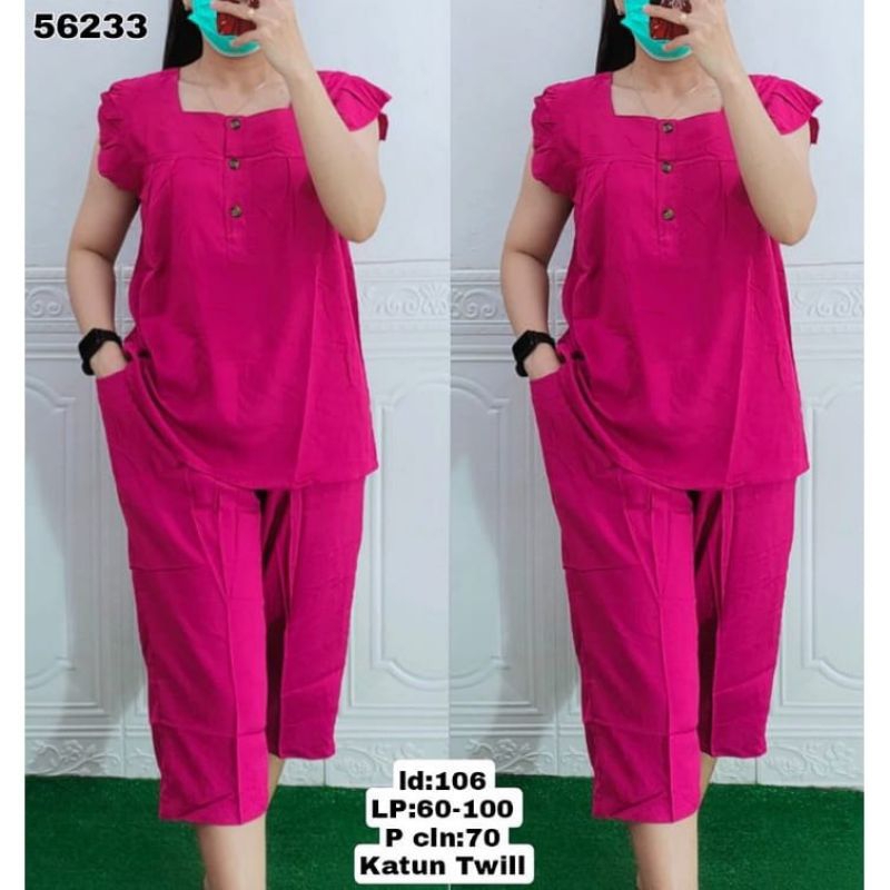 one set bangkok rayon premium setelan wanita