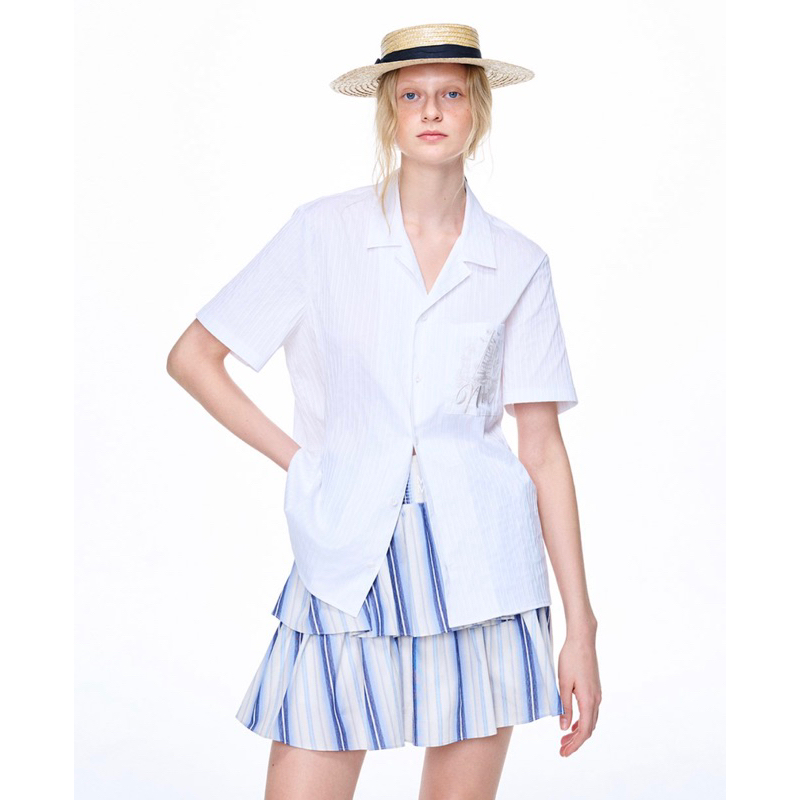 MARDI MERCREDI - Shirt Half Sleeve Stripe Bon Voyage