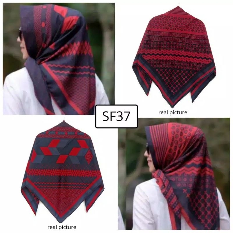 Jilbab Segiempat Motif| Voal Scarf Segi Empat MotifTerbaru 2023 MS ms luna maron coklat