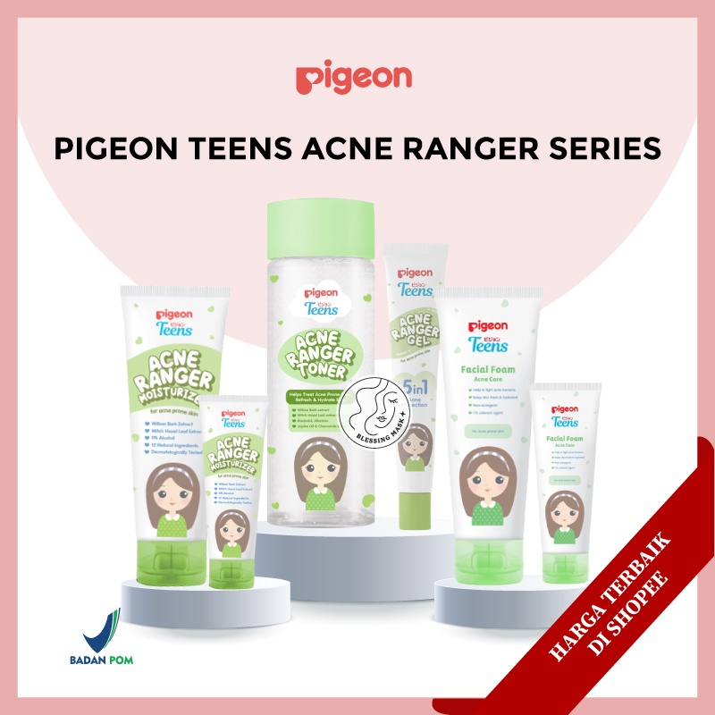 Pigeon Teens Acne Ranger Gel 15ml | Toner 95ml | Moisturizer | Facial Wash