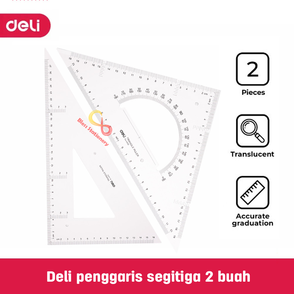 

Deli Penggaris segitiga Penggaris siku Triangle ruler Mistar Busur