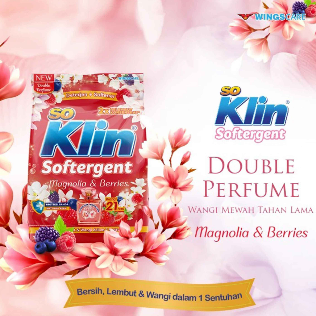 So Klin Softergent/ Deterjen Bubuk/ Magnolia &amp; Berries/ 215gr