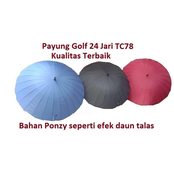 Payung Golf 24 Jari TC78 Bahan Ponzy Kualitas Terbaik