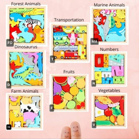 Mainan Puzzle 3D Wooden Toys Puzzle Kayu Mainan Edukasi Anak