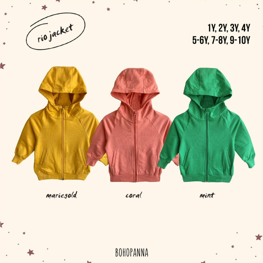 Bohopanna Rio Jacket 1 Tahun Jaket Hoodie / Outwear Anak Unisex CBKS