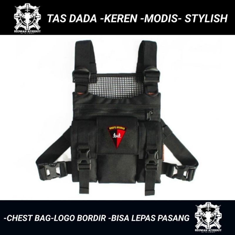Tas Dada Brimob.Chest bag Brimo.Tas dada logo brimob