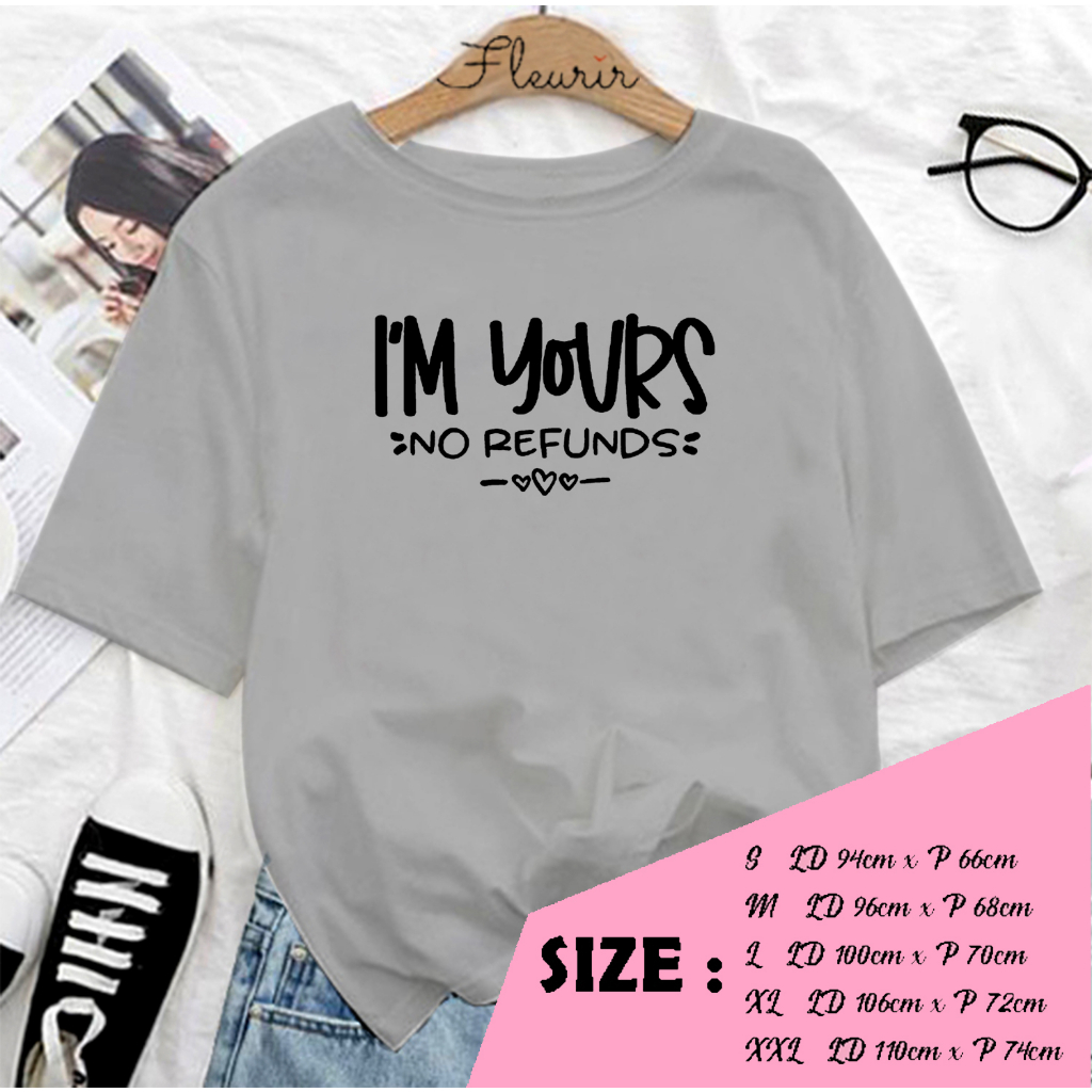 FLEURIR - COD KAOS WANITA PRIA REMAJA DEWASA UNISEX TSHIRT JUMBO OOTD LENGAN PENDEK OVERSIZE IM YOURS