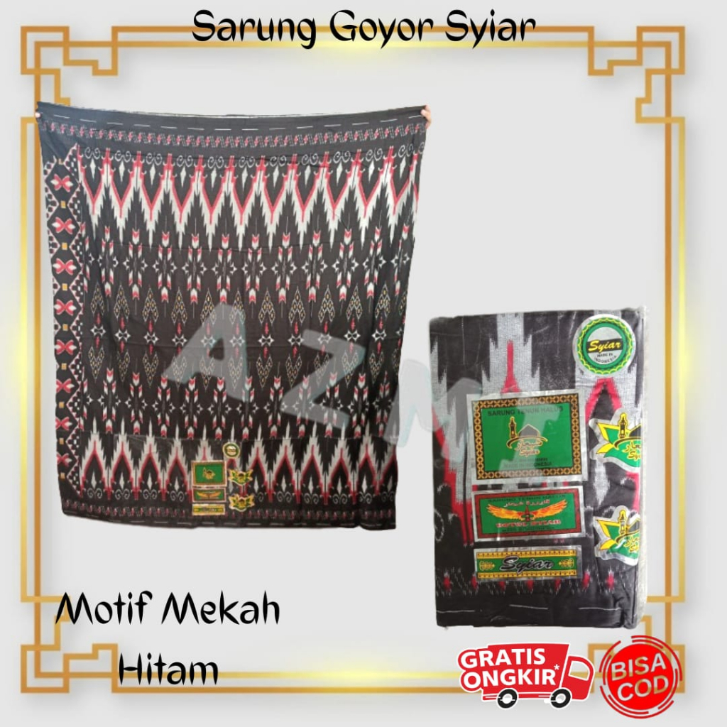 Promo Sarung Goyor Syiar Printing Sarung Goyor Botol Syiar Semi Tenun Motif Mekah Hitam
