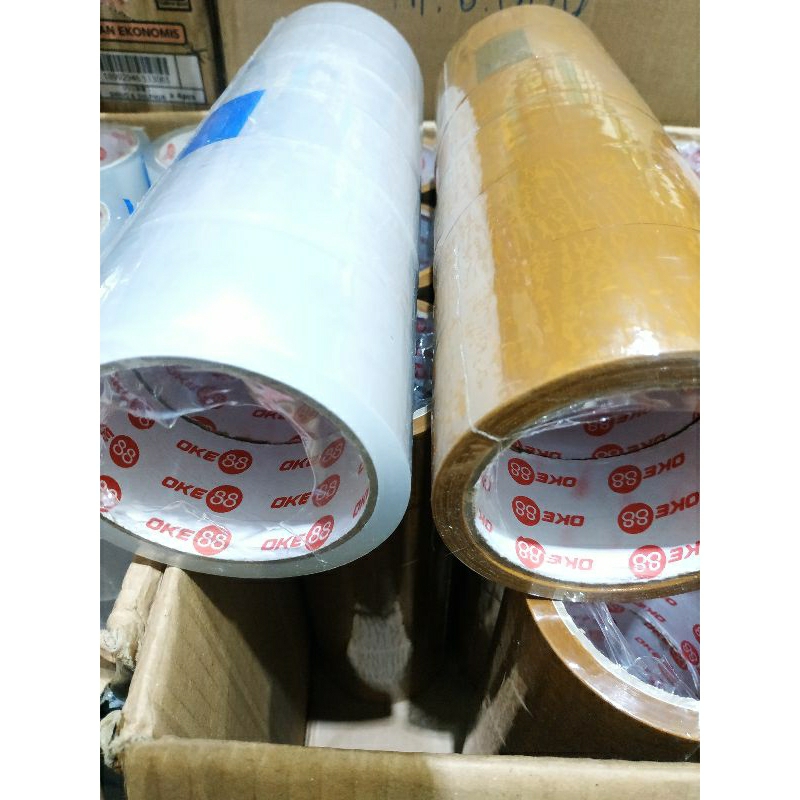 

LAKBAN BENING COKLAT OKE 88 / SOLASI BESAR BENING COKLAT MERK OKE 88