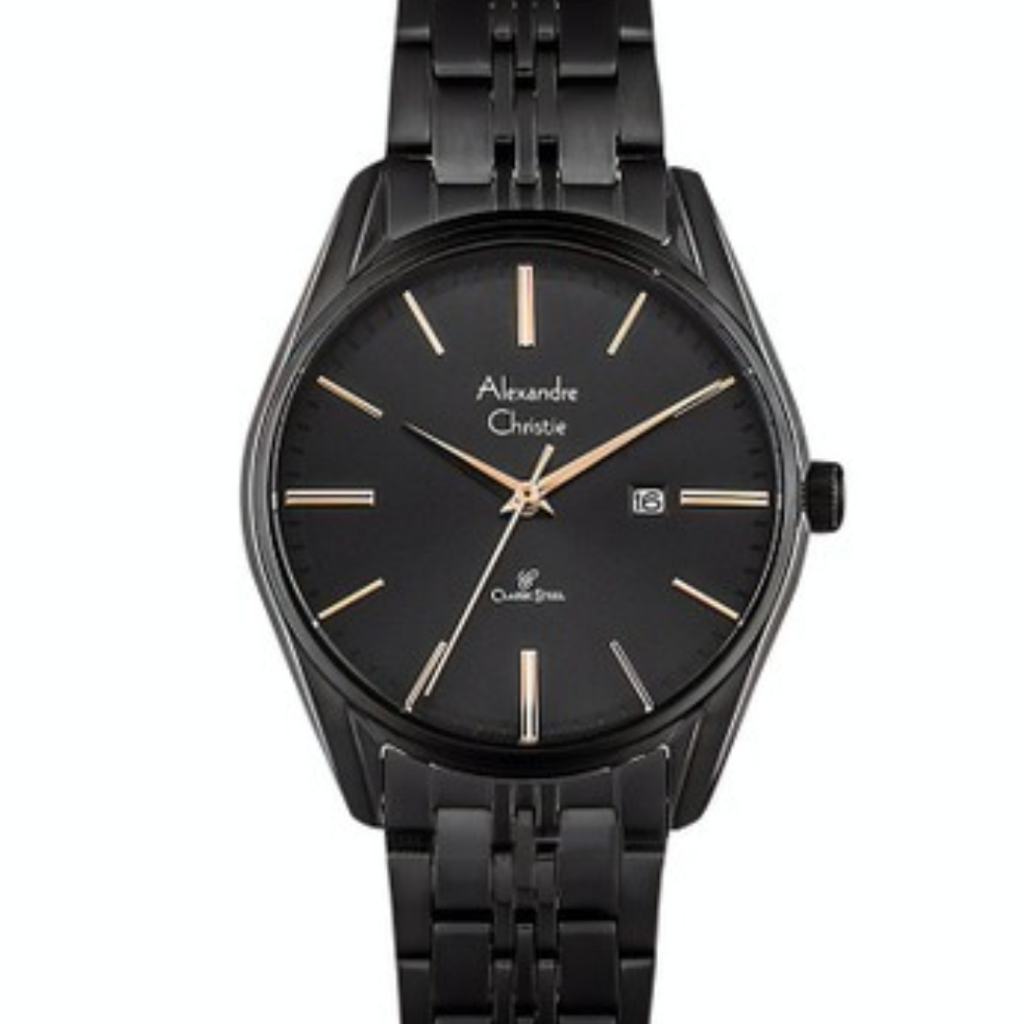 JAM TANGAN PRIA ALEXANDRE CHRISTIE AC8588 AC 8588 LDBIPBA BLACK ANALOG STAINLESS STRAP