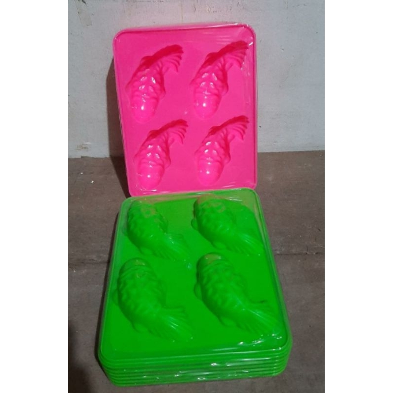 cetakan bentuk ikan / cetakan agar agar / cetakan puding isi 12pcs