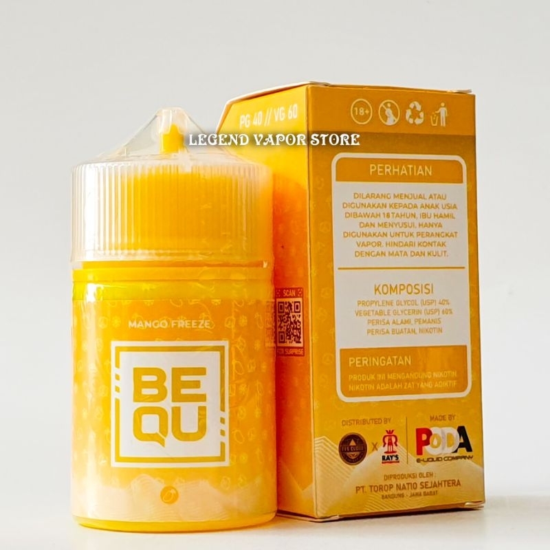 FREEBASE - LIQUID BEQU Mango Freeze 60ML 3MG AUTHENTIC