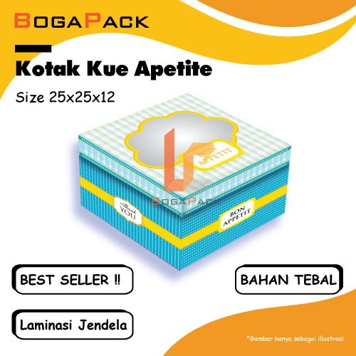 Kotak Makanan Box Putih Apetit Cake Bolu Brownies Dus Roti & Kue Ukuran 25x25x12